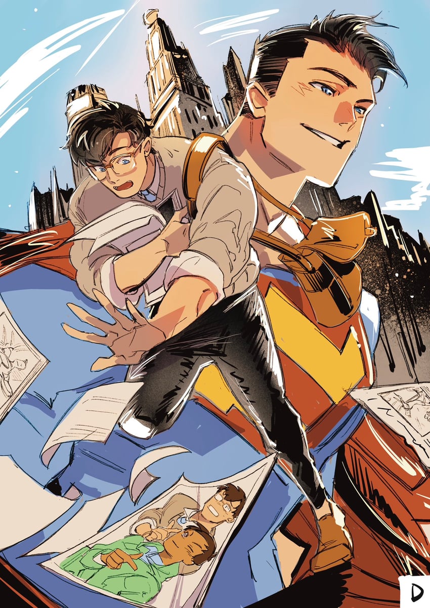superman, clark kent, and lois lane (dc comics and 2 more) drawn by tokitokororo