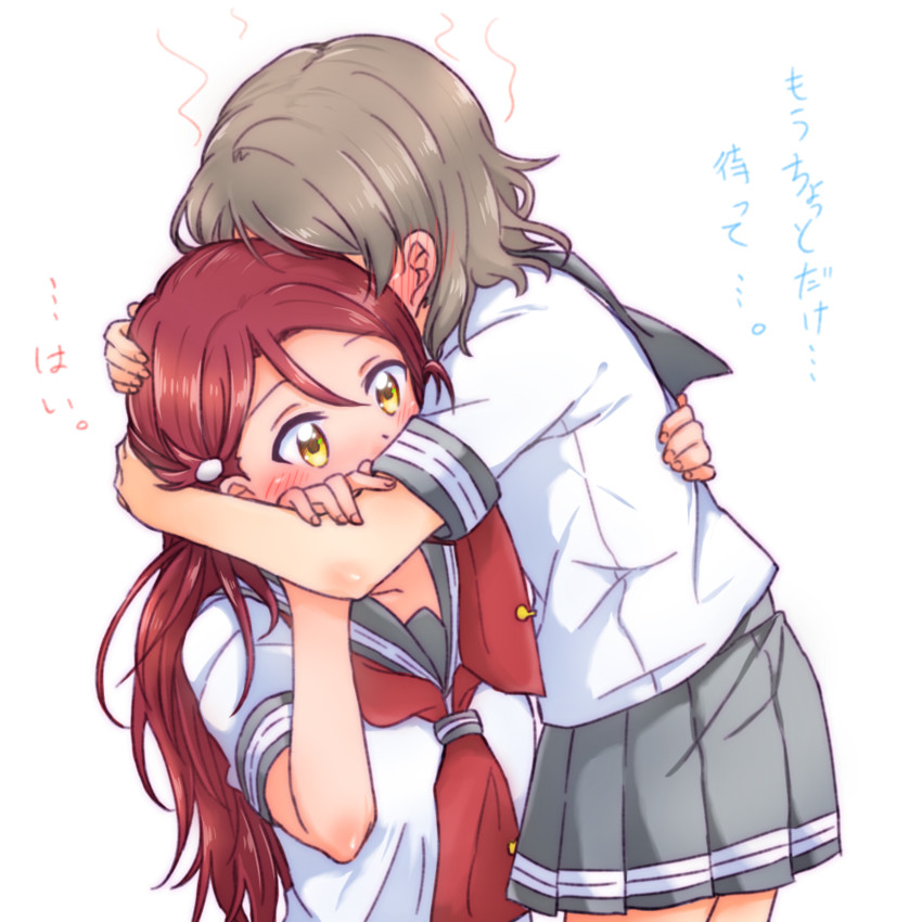 watanabe you and sakurauchi riko (love live! and 1 more) drawn by yuchi_(salmon-1000)