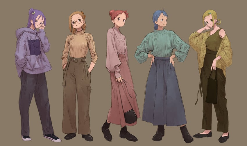 harukaze doremi, segawa onpu, fujiwara hazuki, senoo aiko, and asuka momoko (ojamajo doremi) drawn by tenshinhannnn