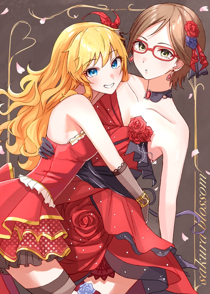 ohtsuki yui and aikawa chinatsu (idolmaster and 1 more) drawn by niban_(puka_0507)