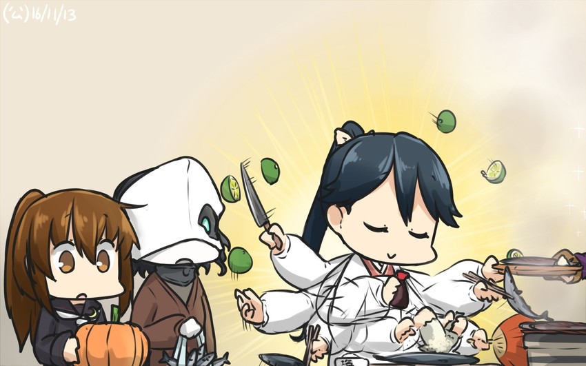 houshou, fumizuki, and chi-class torpedo cruiser (kantai collection) drawn by hamu_koutarou