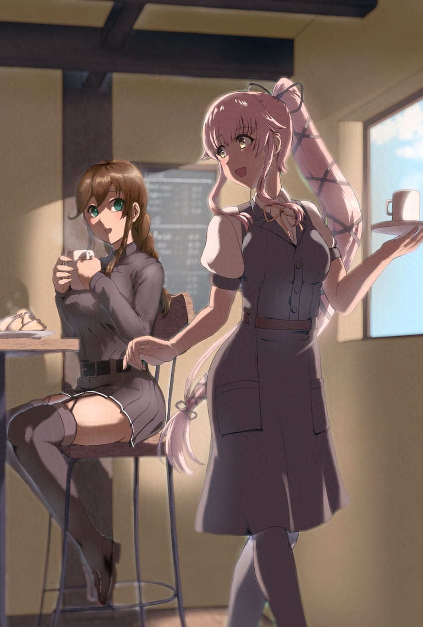 yura, noshiro, and noshiro kai ni (kantai collection) drawn by mrdotd