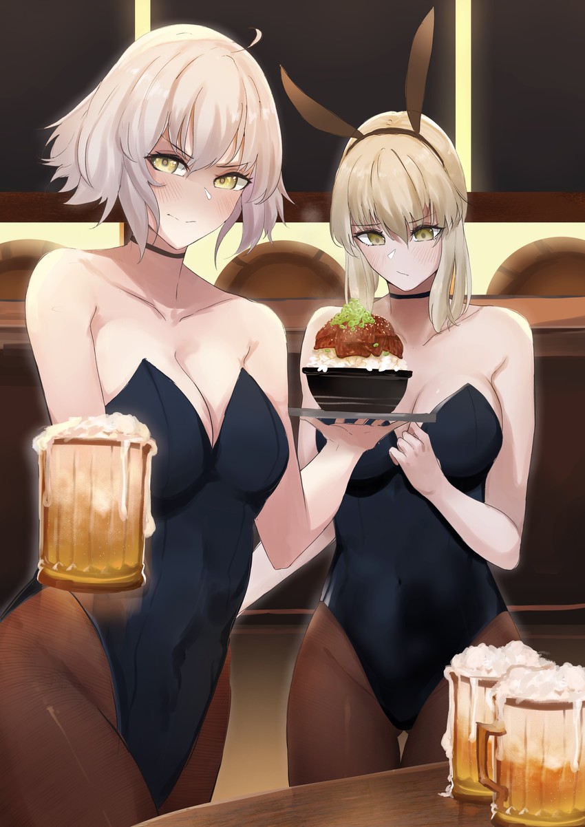 artoria pendragon, jeanne d'arc alter, and saber alter (fate and 1 more) drawn by blu_(1712)