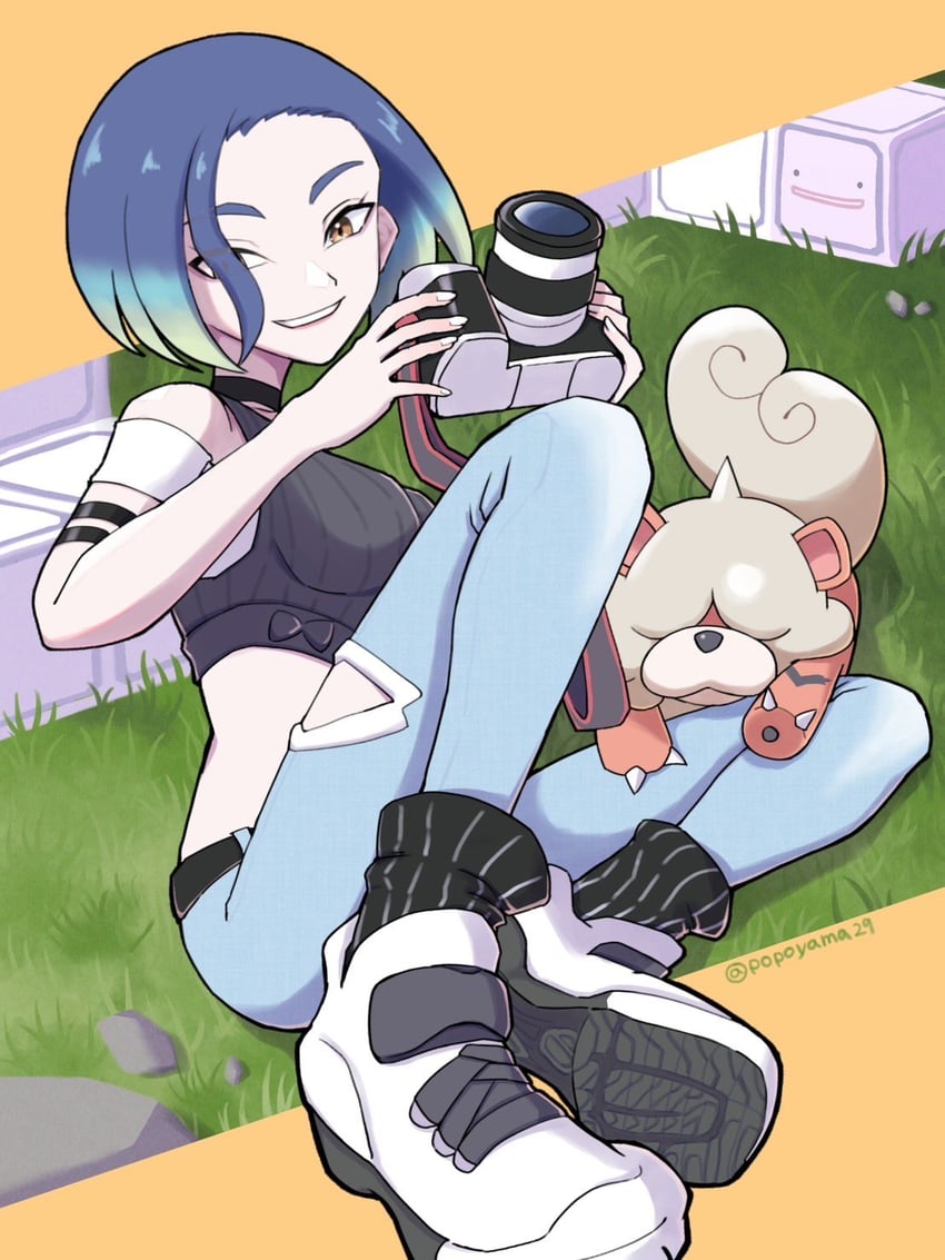 perrin and hisuian growlithe (pokemon and 1 more) drawn by popoyama29