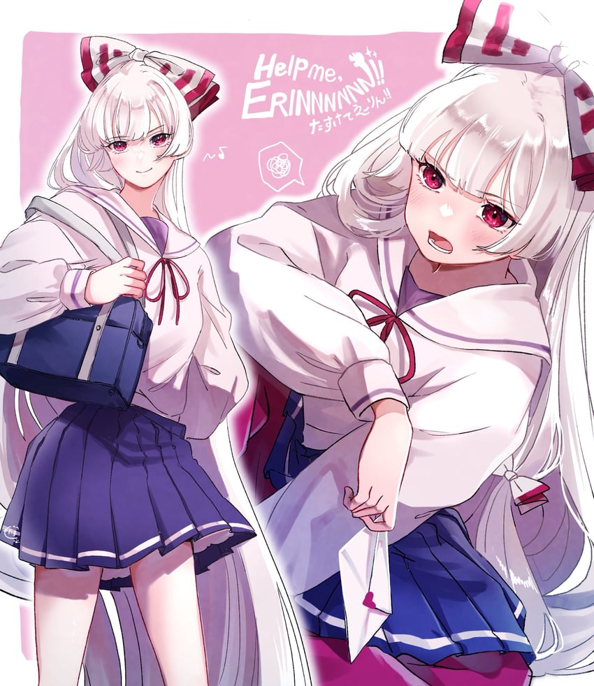fujiwara no mokou (touhou and 1 more) drawn by mokoiscat
