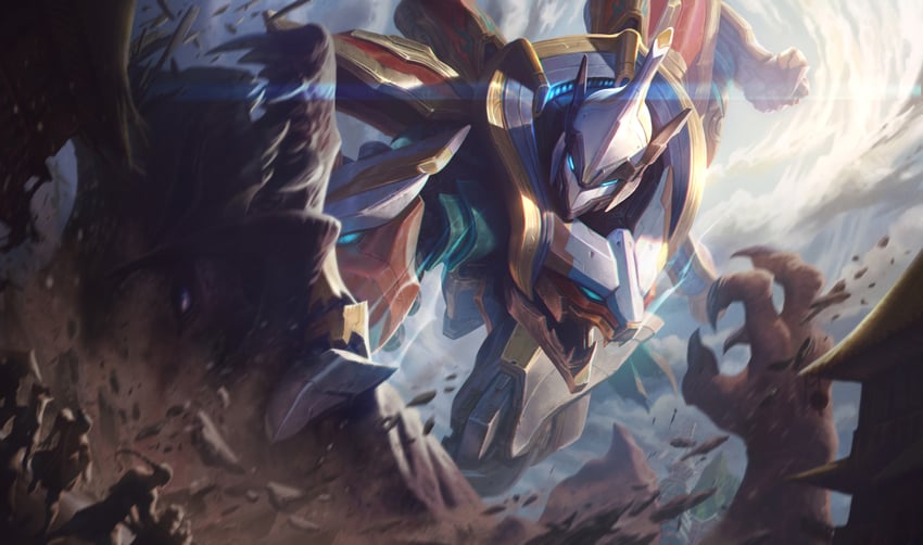 sett and mecha kingdoms sett (league of legends) drawn by alvin_lee