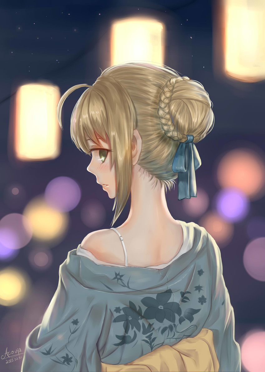 artoria pendragon and saber (fate and 2 more) drawn by aiovia