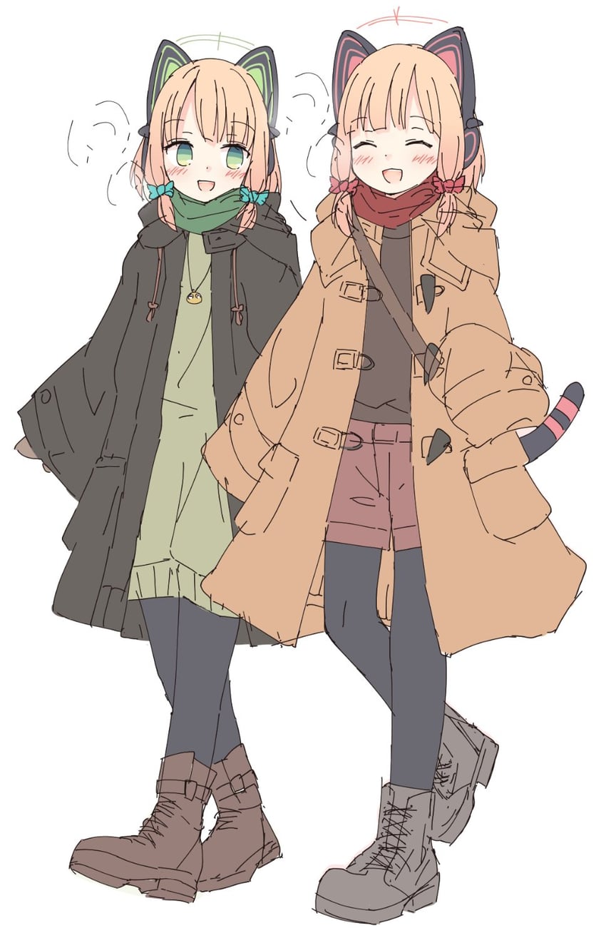 momoi and midori (blue archive) drawn by kamotsu_yasai