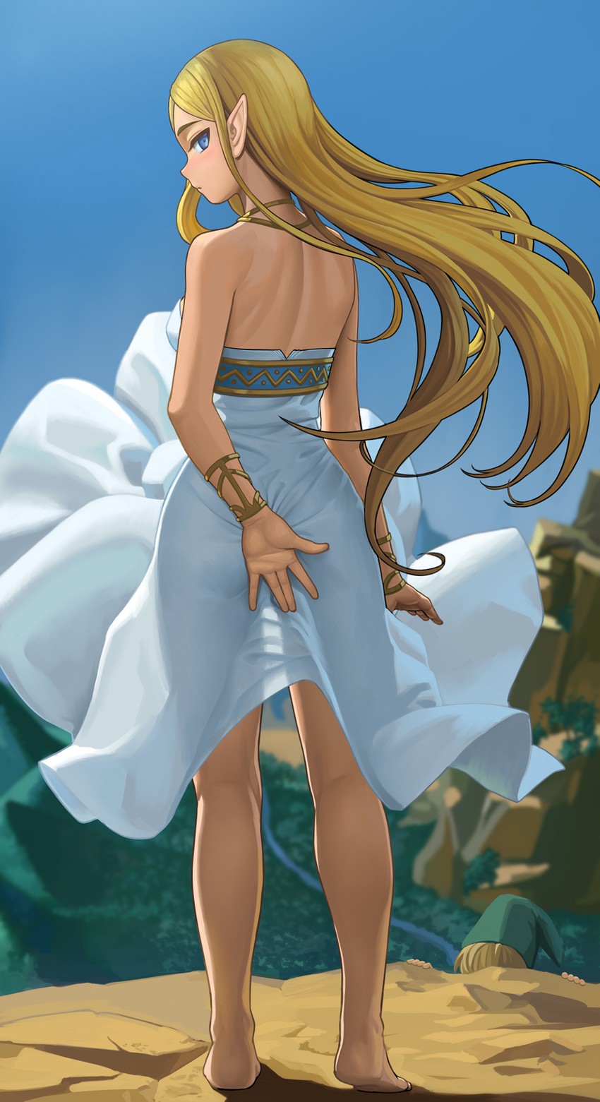 link and princess zelda (the legend of zelda and 1 more) drawn by lasterk