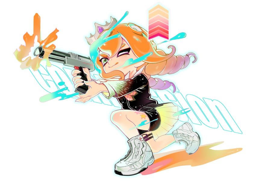 octoling player character and octoling girl (splatoon and 1 more) drawn by heatinsulator