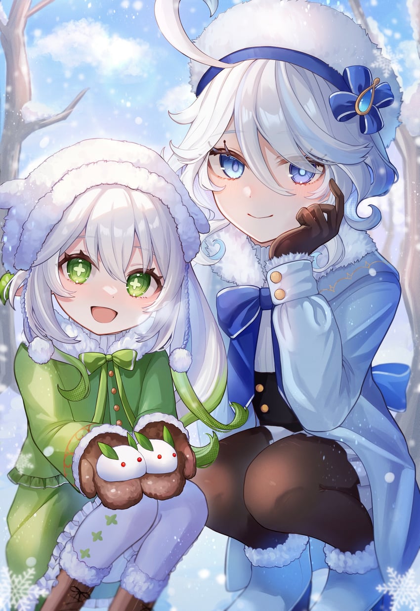 furina and nahida (genshin impact) drawn by mugita_(mokankan)