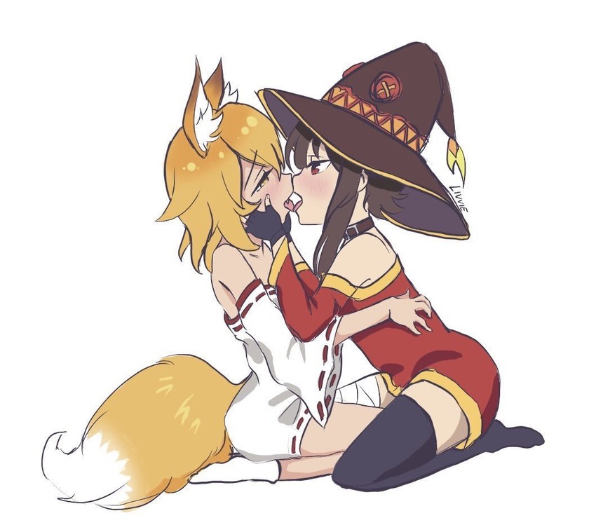 megumin and senko (kono subarashii sekai ni shukufuku wo! and 1 more) drawn by livvie