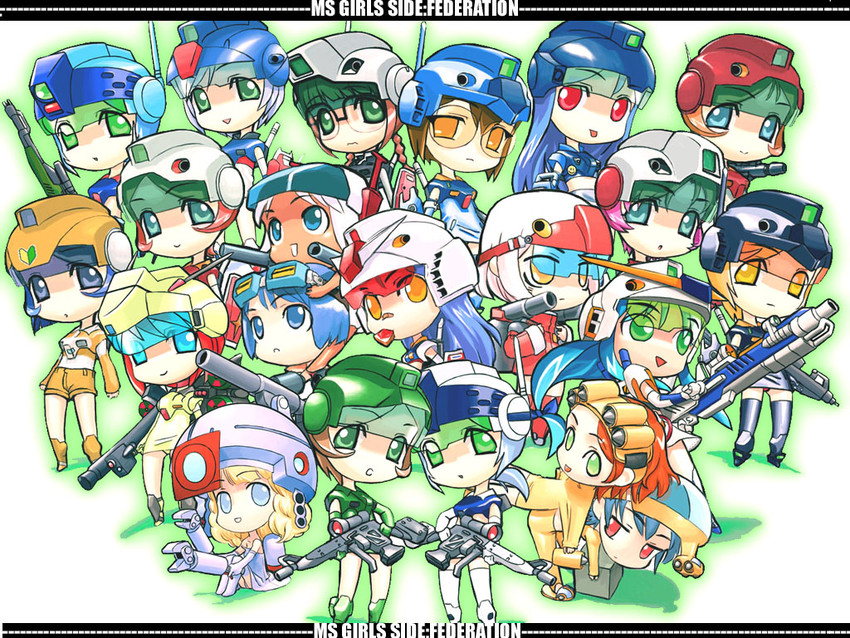 rx-78-2 gundam, gm, guncannon, guntank, ball, and 14 more (gundam and 9 more) drawn by hirai_yukio