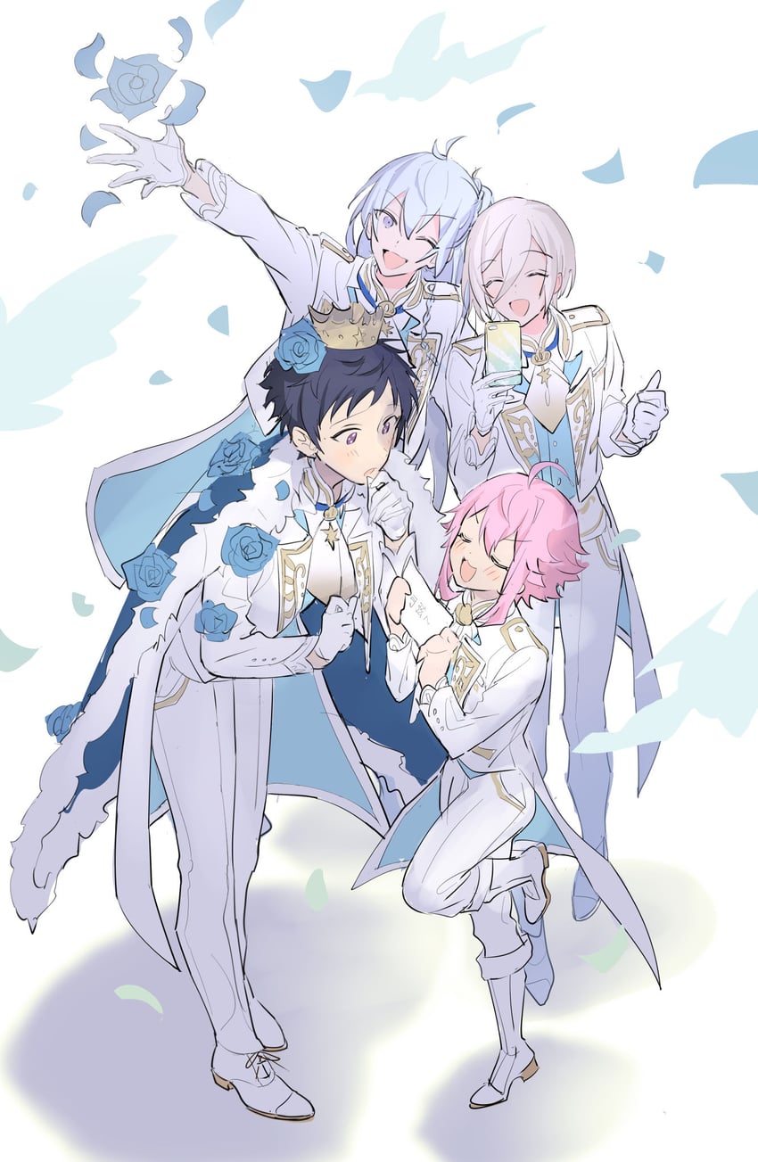 himemiya tori, tenshouin eichi, hibiki wataru, and fushimi yuzuru (ensemble stars!) drawn by rice_(rice8p)