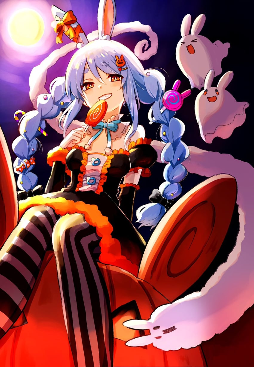 usada pekora and don-chan (hololive) drawn by kiritoma