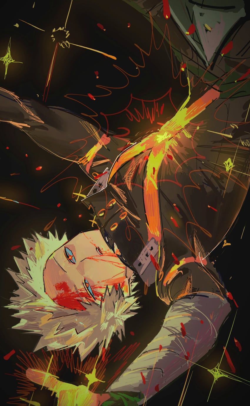 bakugou katsuki (boku no hero academia) drawn by yoyo_iin