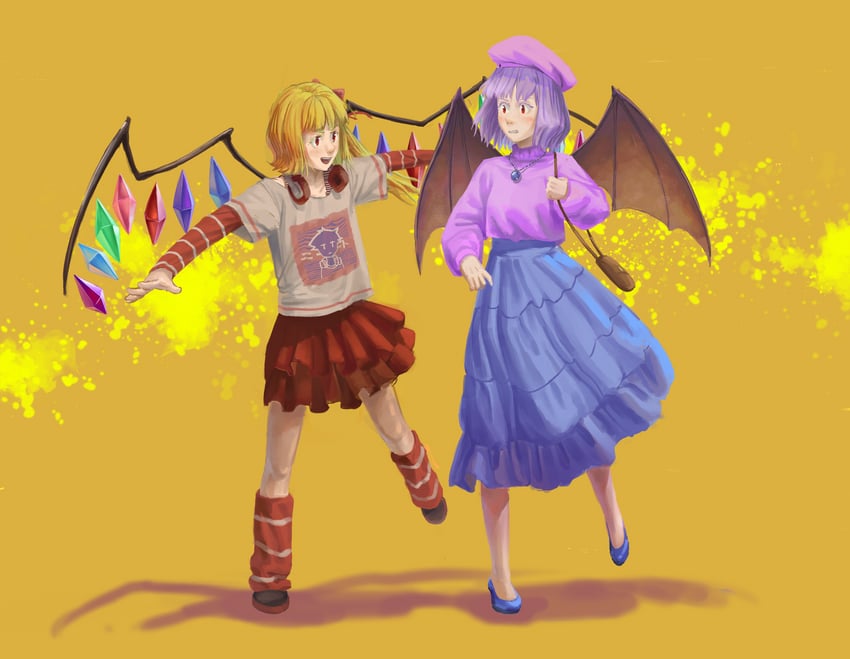 remilia scarlet and flandre scarlet (touhou) drawn by ikee_ts
