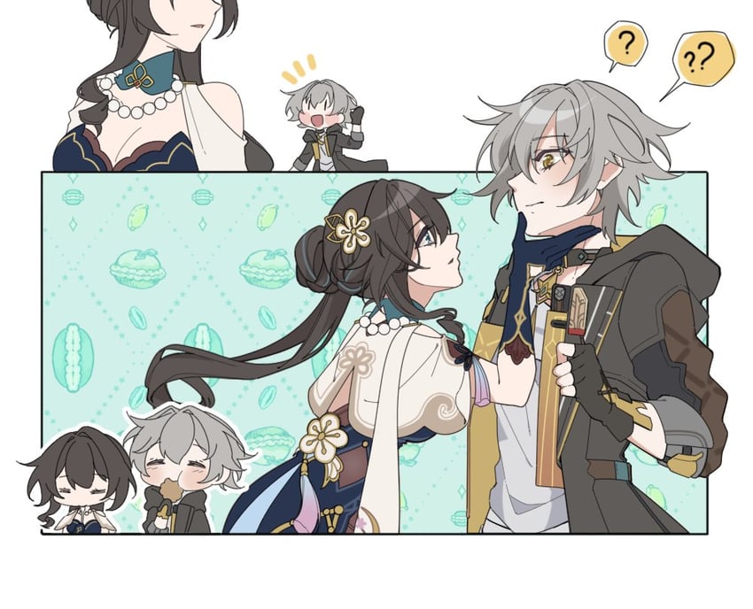 trailblazer, caelus, and ruan mei (honkai and 1 more) drawn by svetlyypie
