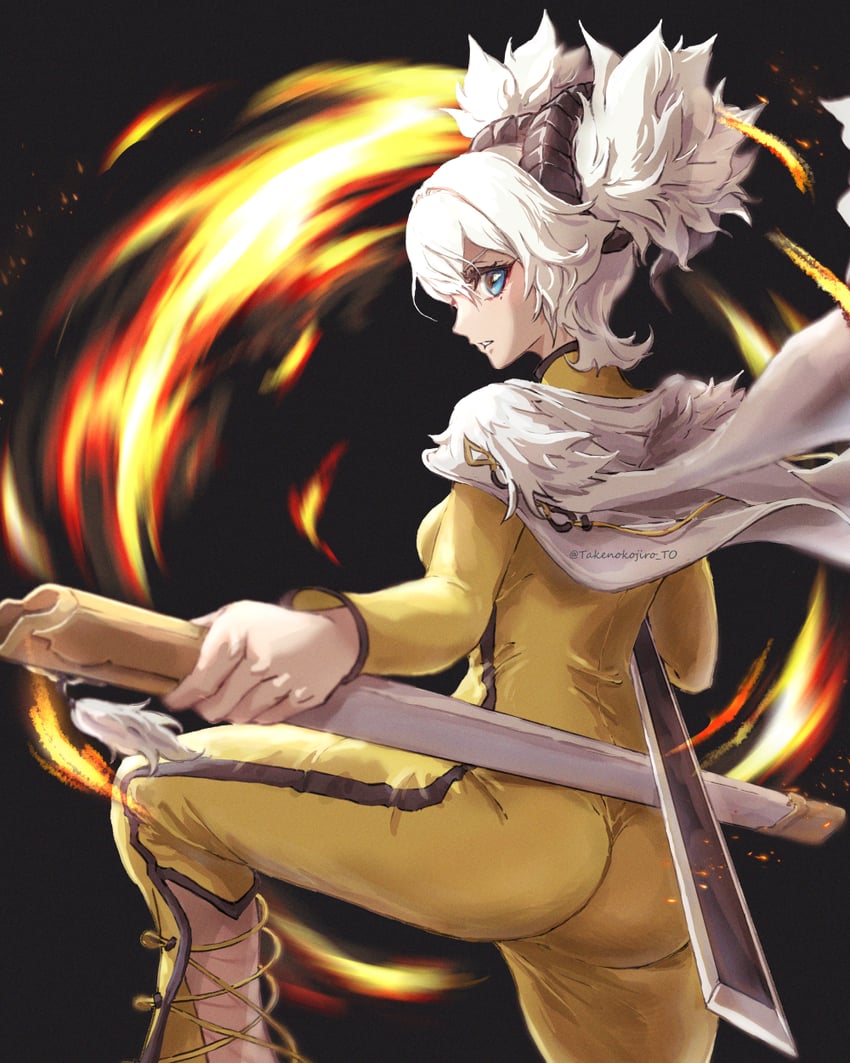 sword of werebeast rey (guardian tales) drawn by takenokojro