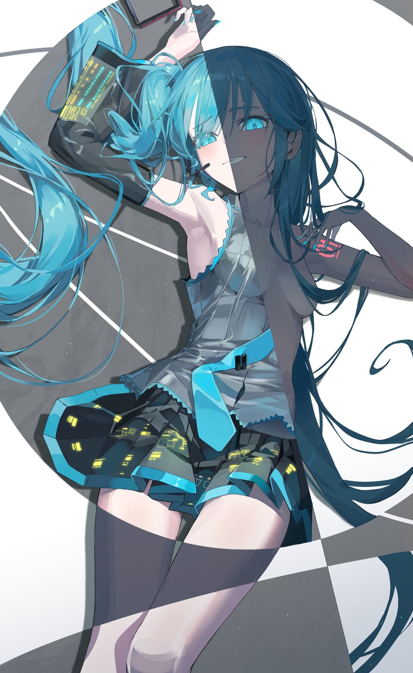 hatsune miku (vocaloid and 1 more) drawn by nun_nu