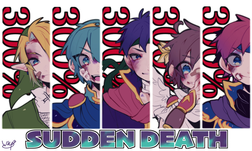 link, ike, pit, marth, and roy (fire emblem and 7 more) drawn by repikinoko