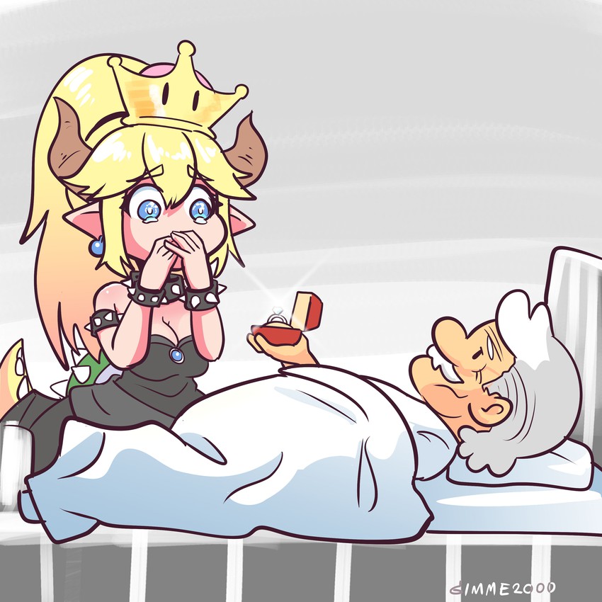 mario and bowsette (mario and 1 more) drawn by gimme2000