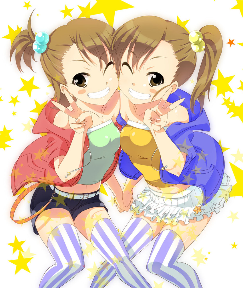 futami mami and futami ami (idolmaster) drawn by iga_tamaki