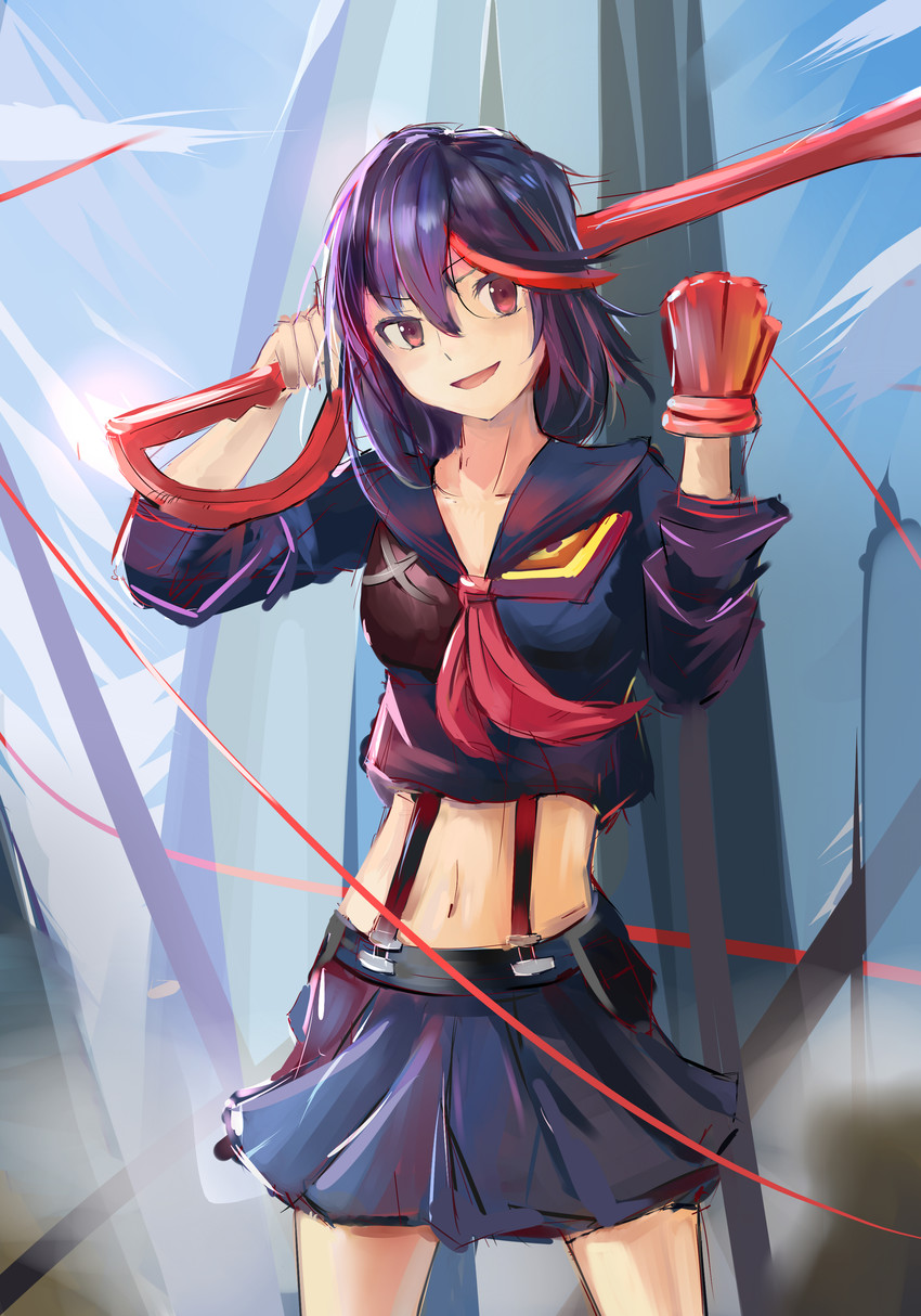 matoi ryuuko and senketsu (kill la kill) drawn by h.l.