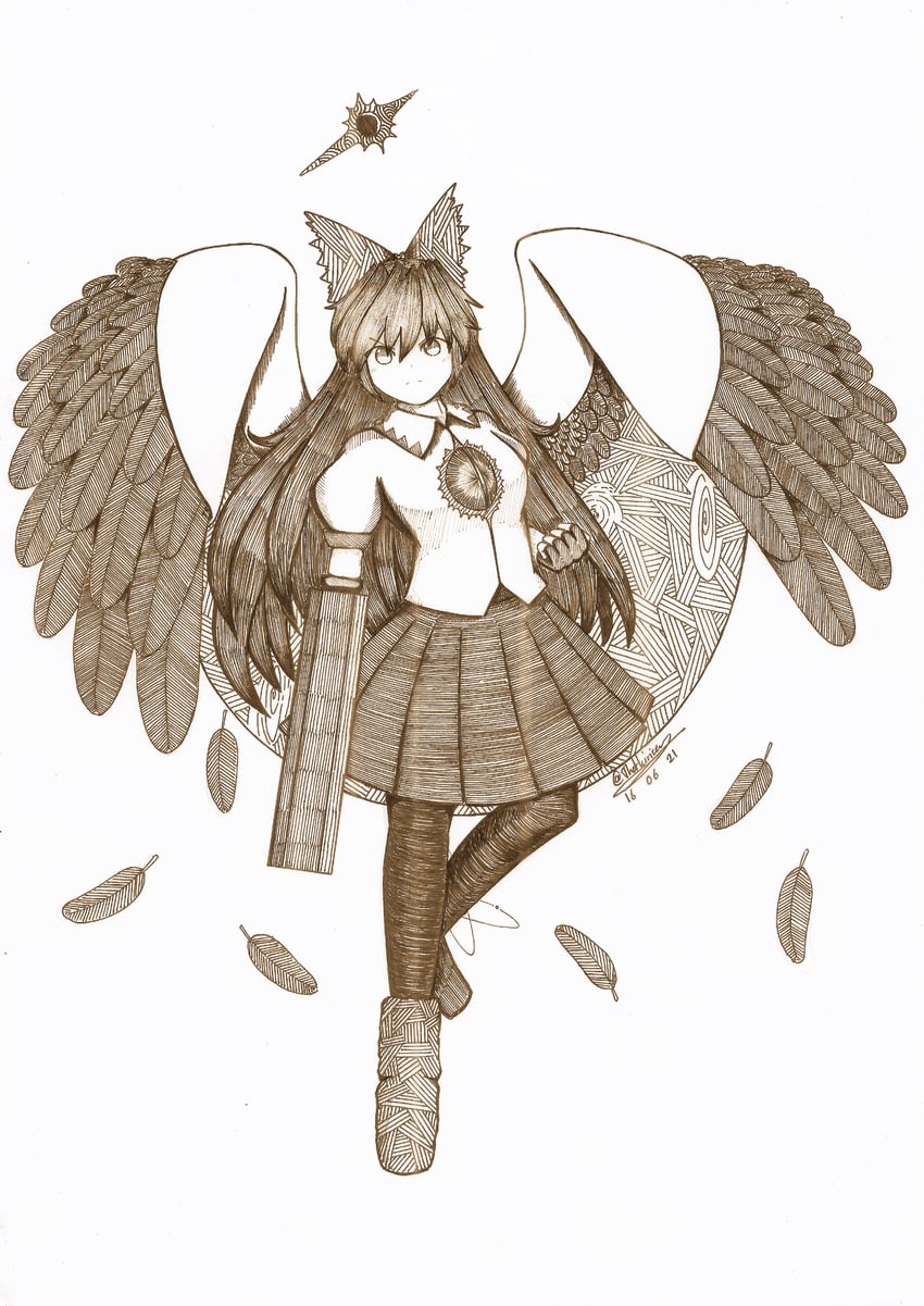 reiuji utsuho (touhou) drawn by thatkirisame
