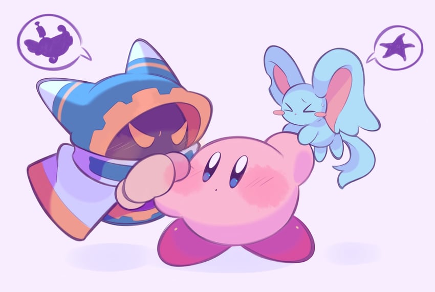 kirby, magolor, and elfilin (kirby and 2 more) drawn by fafameow