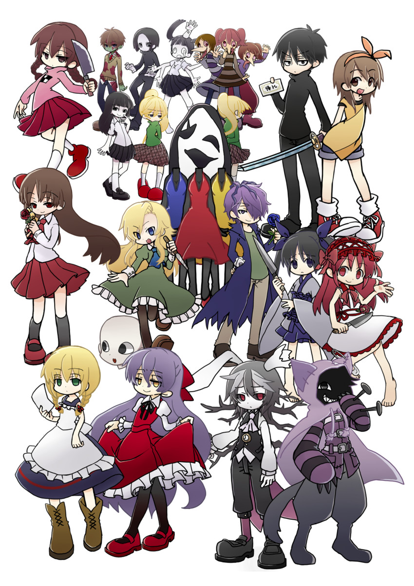 madotsuki, ib, mary, garry, poniko, and 14 more (yume nikki and 5 more) drawn by ichinose_natsuki