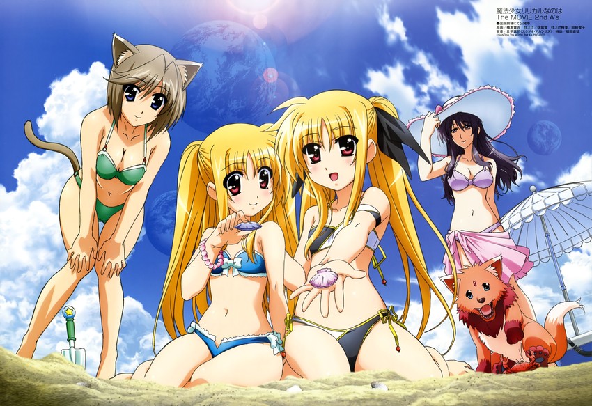 fate testarossa, arf, alicia testarossa, presea testarossa, and rynith (lyrical nanoha and 4 more) drawn by hashimoto_takayoshi