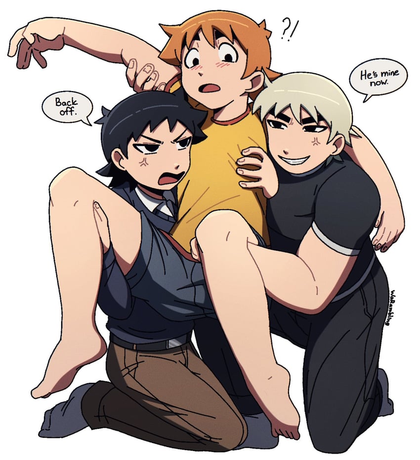 scott pilgrim, wallace wells, and todd ingram (scott pilgrim and 1 more) drawn by warambling