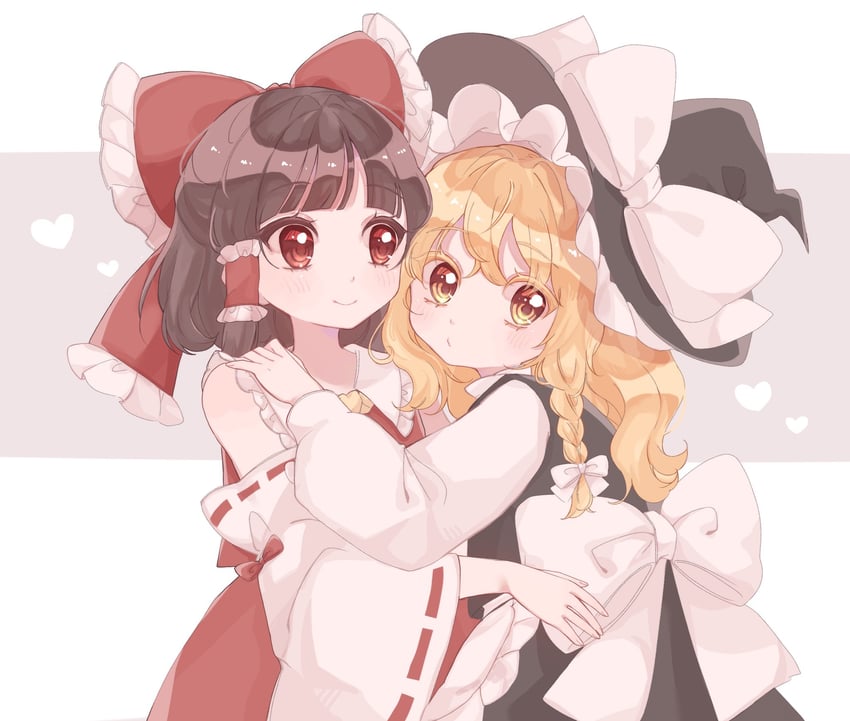 hakurei reimu and kirisame marisa (touhou) drawn by nagomi_(nagomi_12)