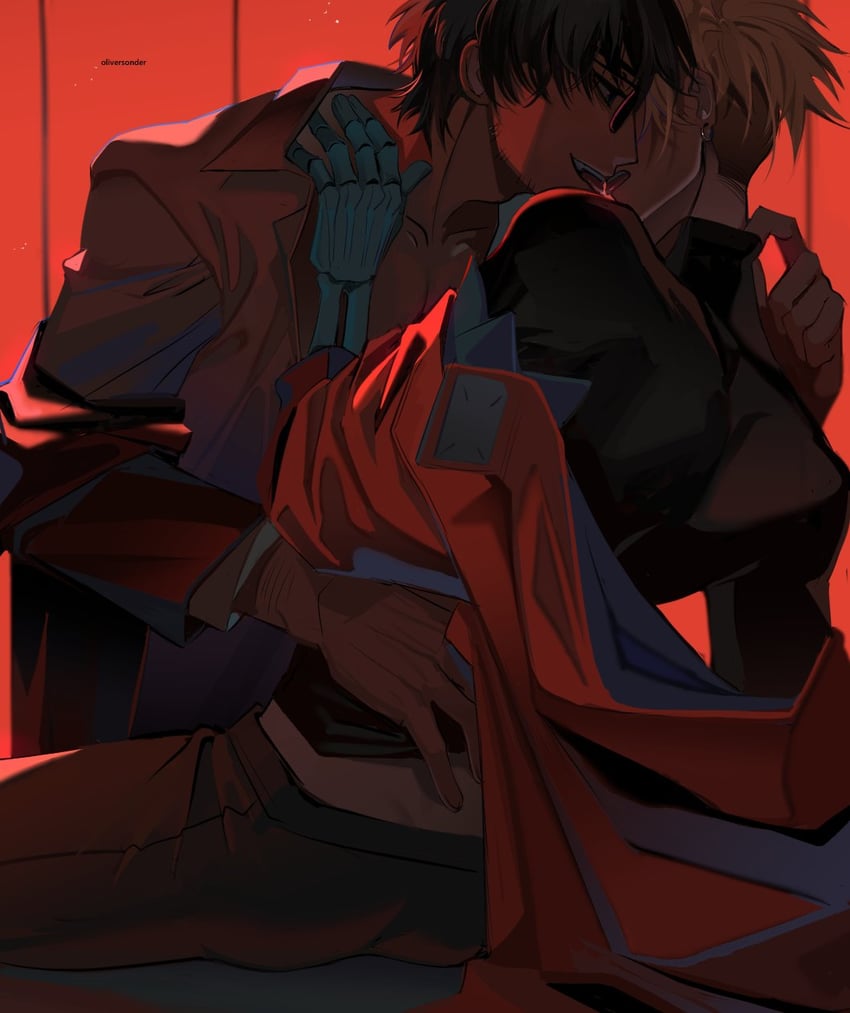 vash the stampede and nicholas d. wolfwood (trigun and 1 more) drawn by oliversonder
