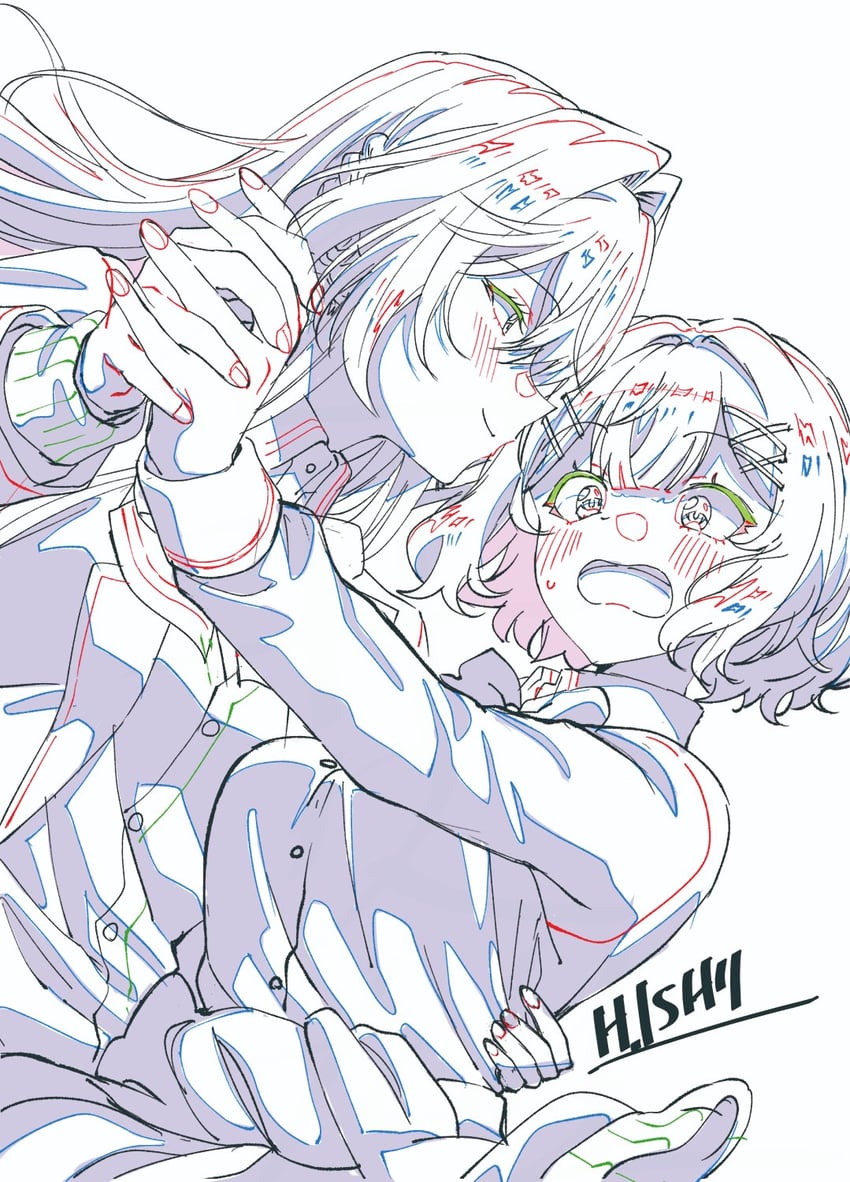 amaori renako and ouzuka mai (watashi ga koibito ni nareru wake naijan murimuri!) drawn by ishii_hisao