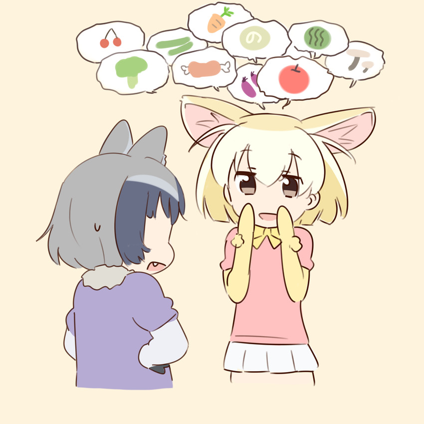 common raccoon and fennec (kemono friends) drawn by kasa_list