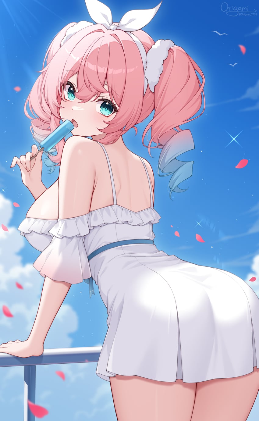 hyacine (honkai and 1 more) drawn by origami_(poinia)