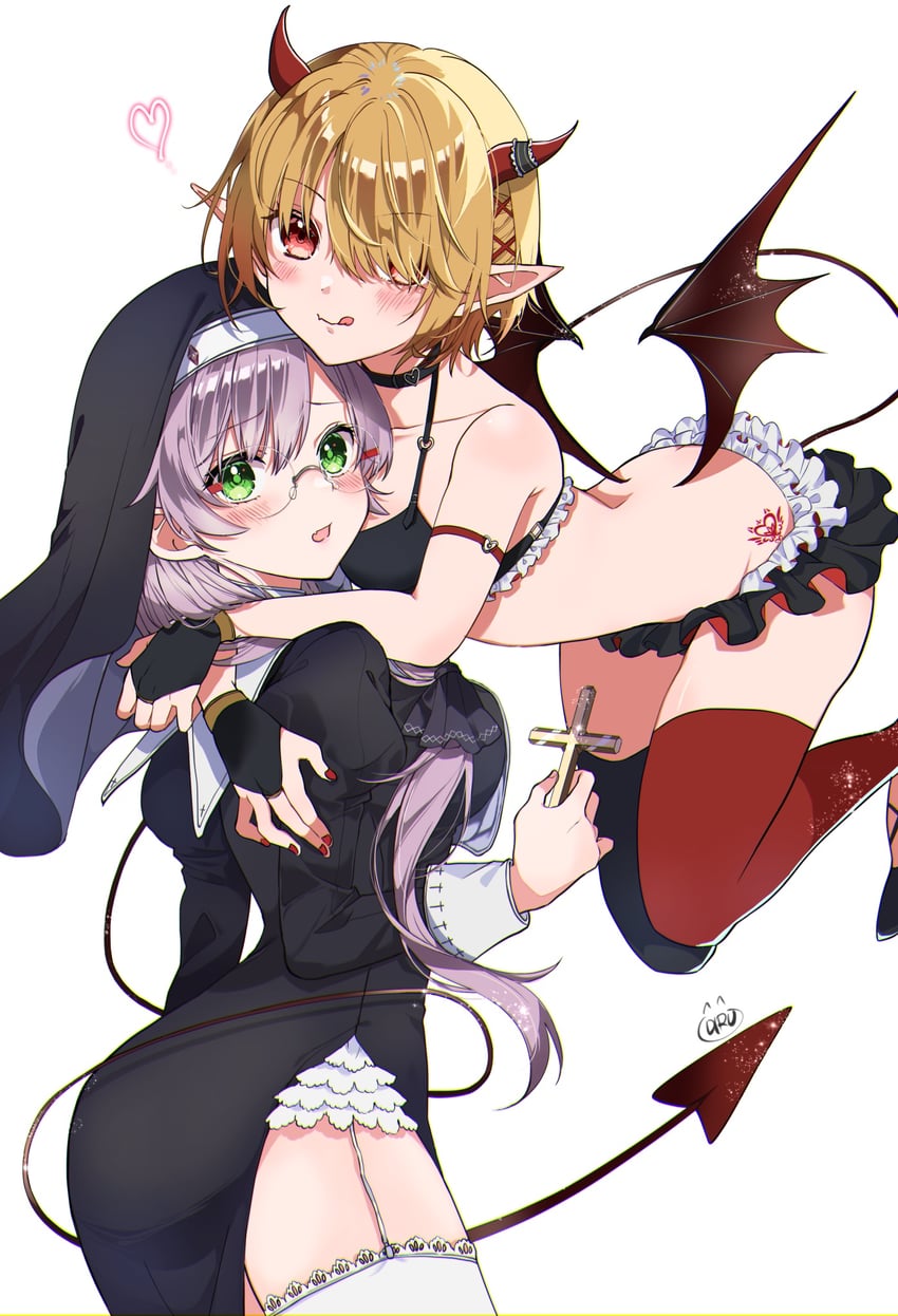 kayamori ruka and izumi yuki (heaven burns red) drawn by k_i49