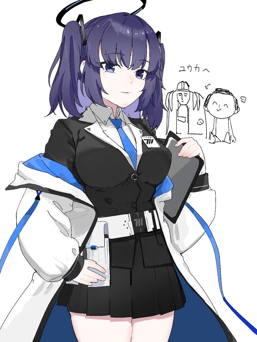 sensei, yuuka, doodle sensei, and phrenapates (blue archive) drawn by j._(anonymousarts)