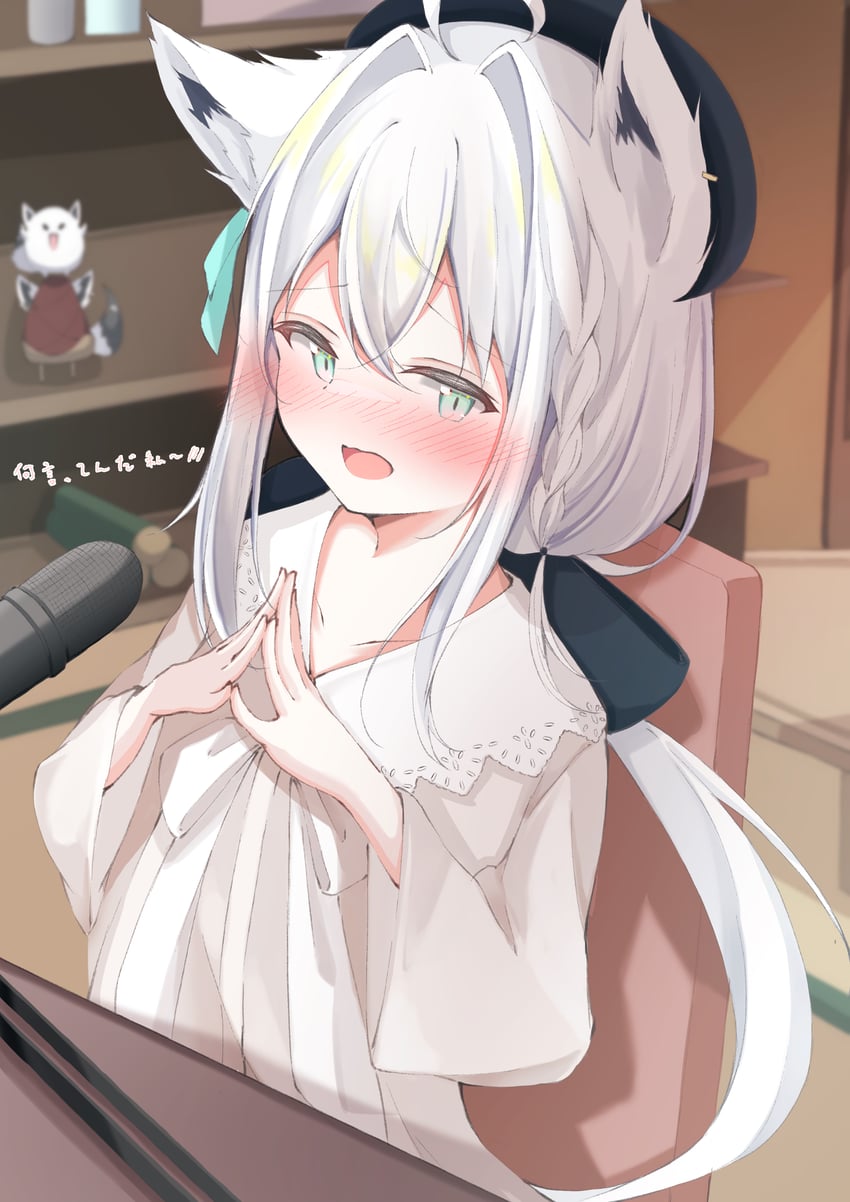 shirakami fubuki, oruyanke, and fubuzilla (hololive) drawn by peko_nyan
