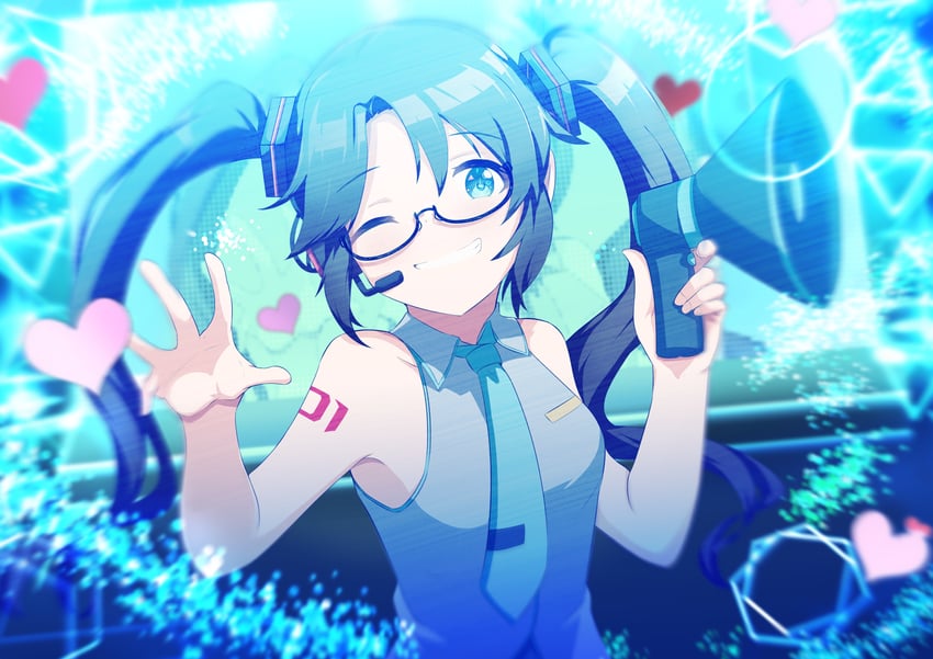 hatsune miku and mitsumine yuika (idolmaster and 2 more) drawn by sanami_(sanami_t_38)