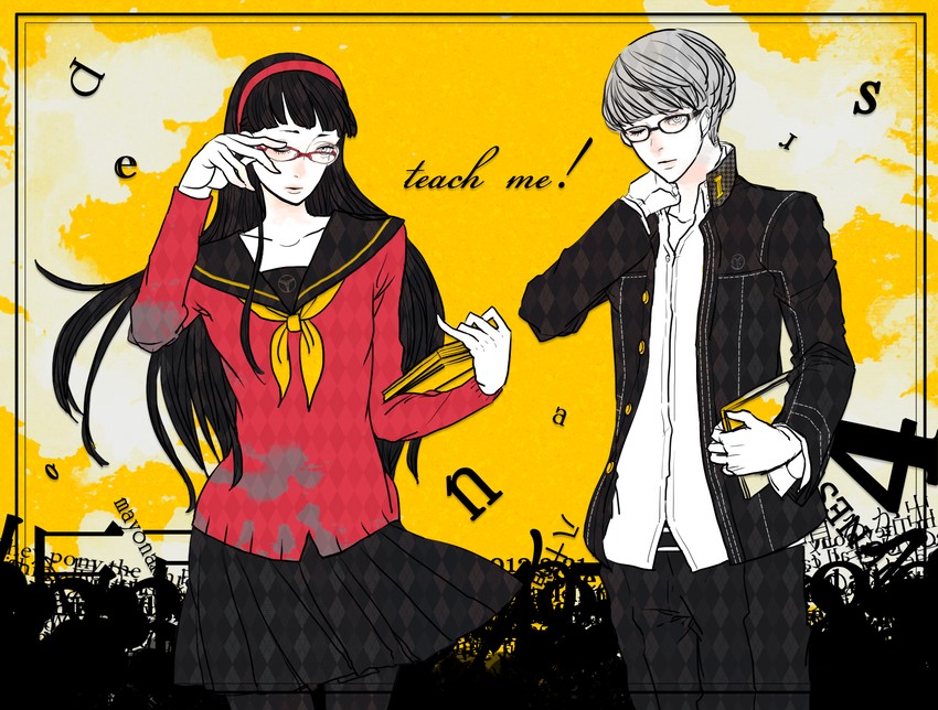 narukami yu and amagi yukiko (persona and 1 more) drawn by ku8