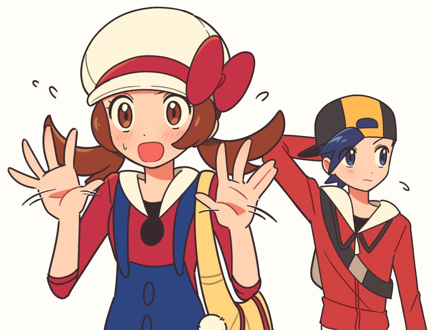 ethan and lyra (pokemon and 1 more) drawn by chueog