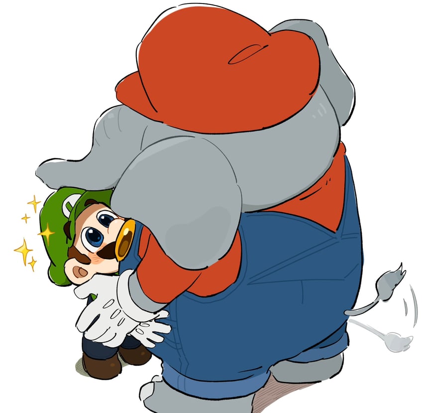 mario, luigi, and elephant mario (mario and 1 more) drawn by mimimi_(mimimim9999)