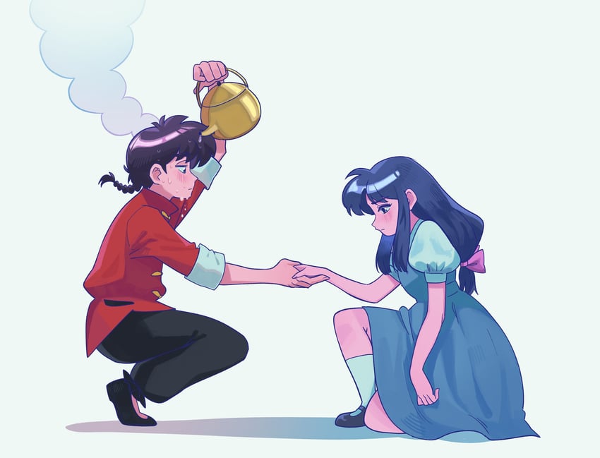 tendou akane and saotome ranma (ranma 1/2) drawn by ao_clover