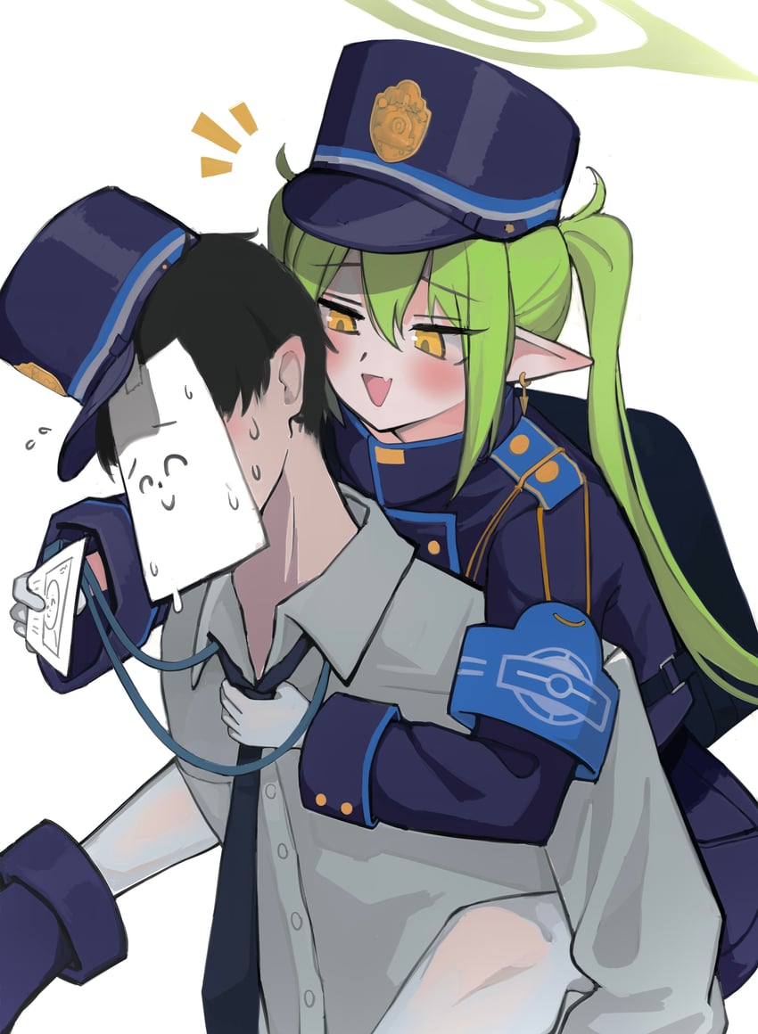 sensei, doodle sensei, and nozomi (blue archive) drawn by 8rk9