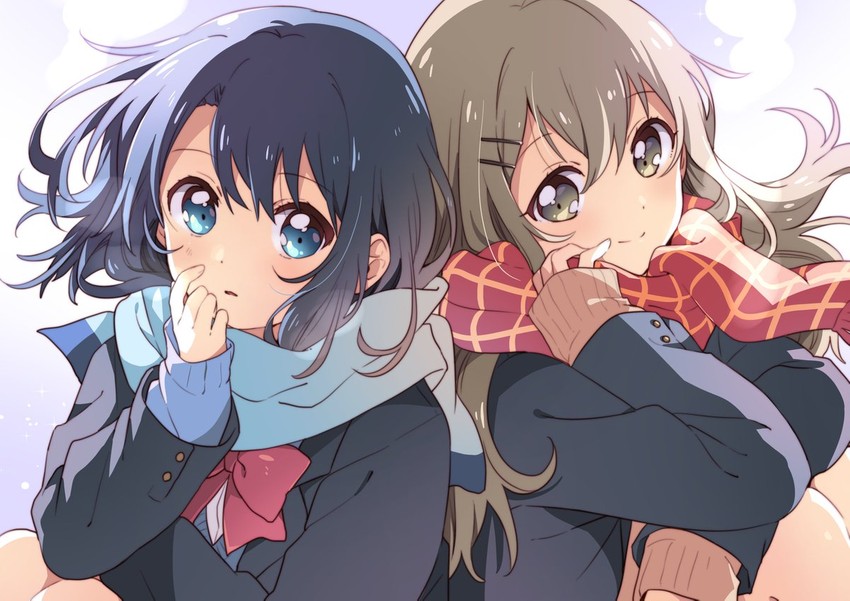 adachi sakura and shimamura hougetsu (adachi to shimamura) drawn by namori