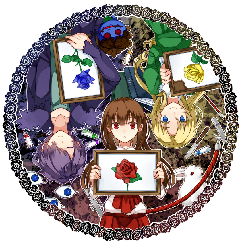 ib, mary, garry, and doll (ib) drawn by kan'yu_(citron_82)