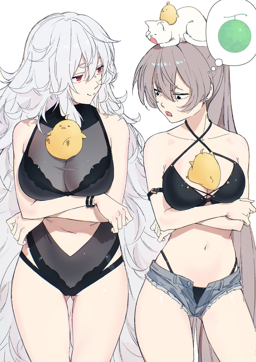 manjuu, graf zeppelin, and jean bart (azur lane) drawn by hatski.sin